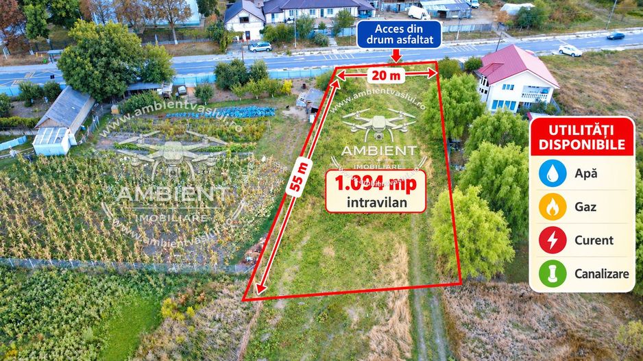 TEREN INTRAVILAN 1.100 mp, acces la drum asfaltat, VASLUI - zona Brodoc; - Poză 3