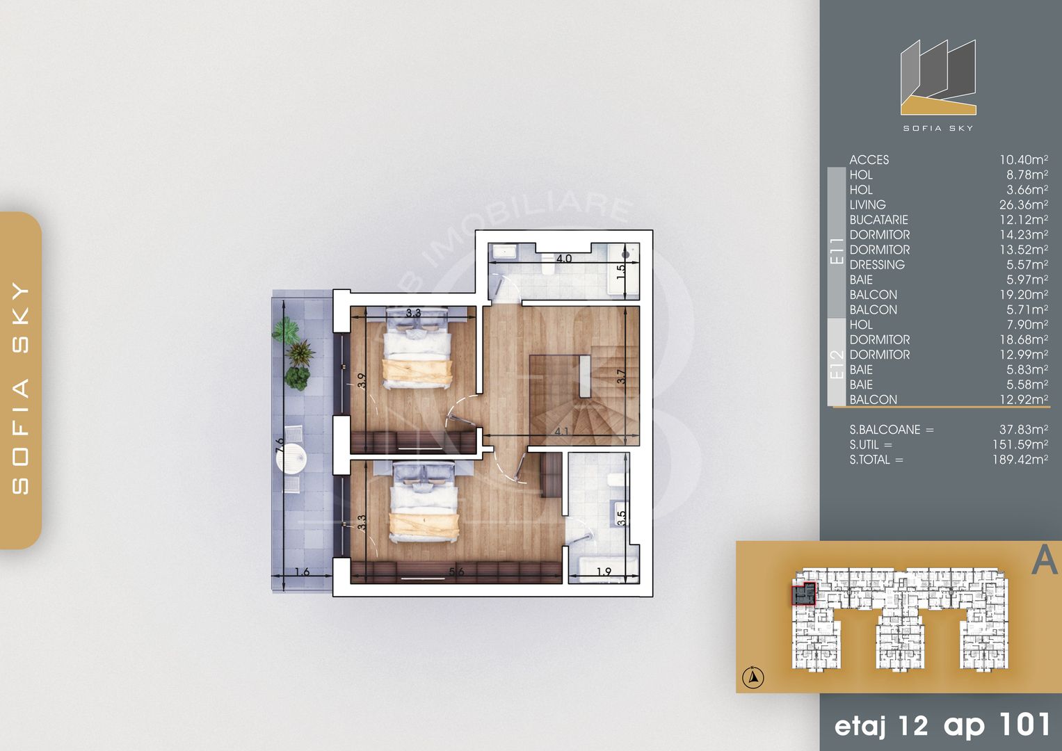 Bloc Finalizat Duplex 5 camere Theodor Pallady 7min Metrou - Schiță 4