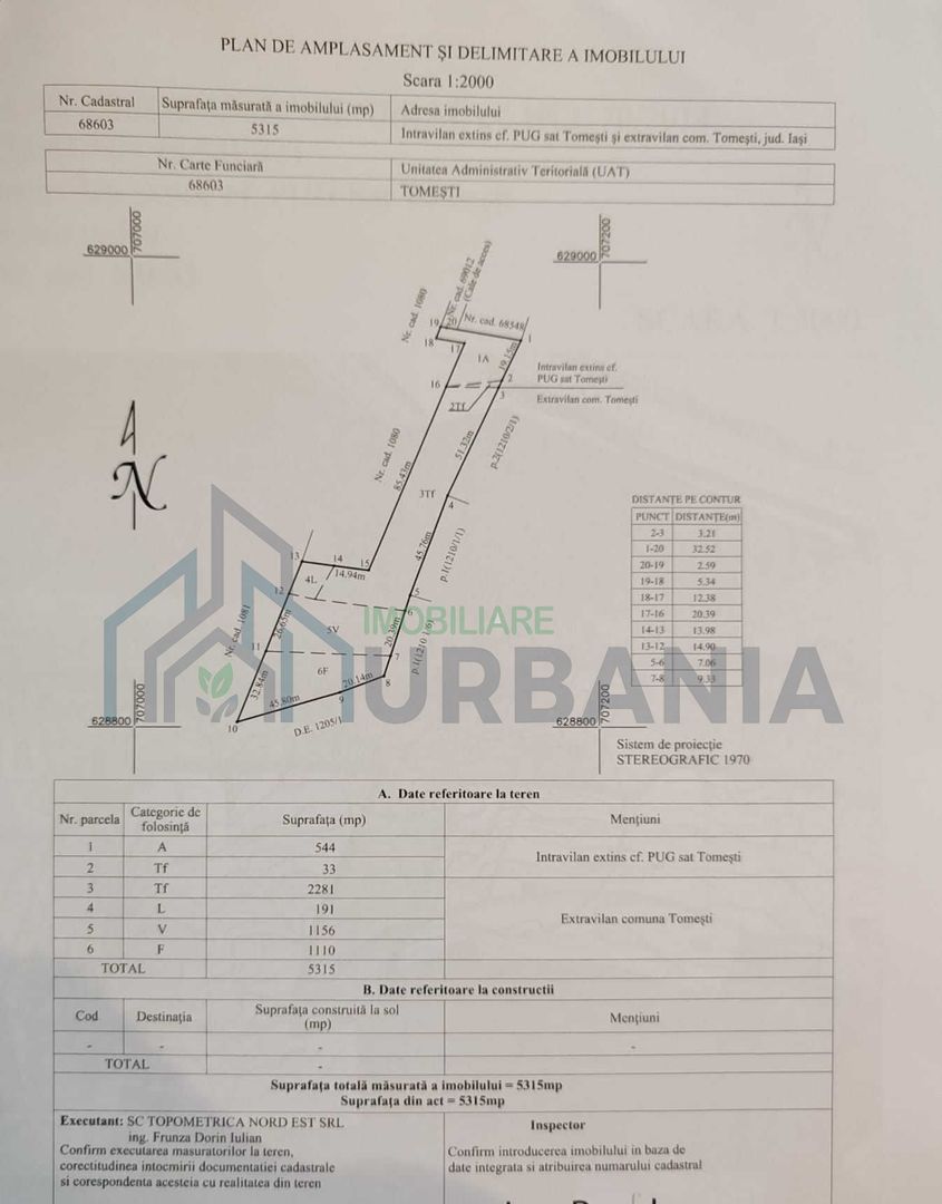 Teren de vânzare în Tomesti, 5315 mp, utilități la limită - Poză 1