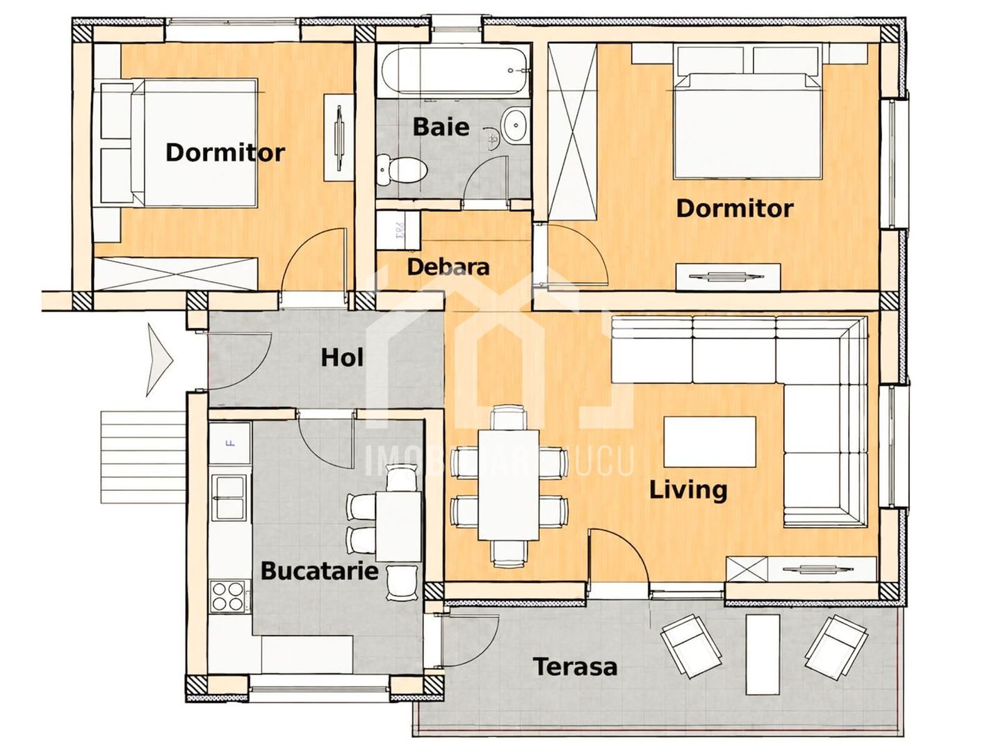 Apartament 3 camere | 65mp | Balcon | Parcare | Bloc Nou | Apahida - Poză 2