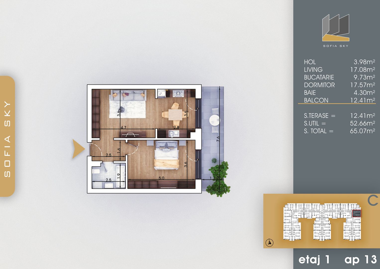 Apartament 2 camere spatios Titan Pallady  7 min Metrou Nicolae Teclu - Schiță 1