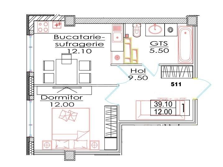 Vânzare, apartament, 1 cameră, str. Ialoveni, Telecentru - Poză 3