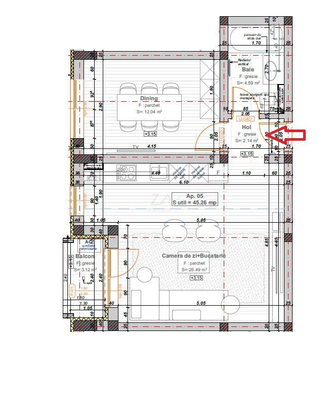 Bloc la asfalt. Etaj 1. Loc de parcare. - Poză 9