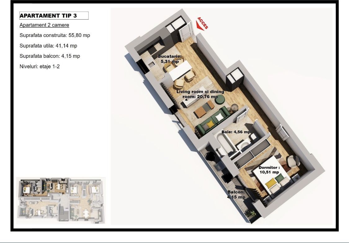 Ap 3 camere Kamsas Baba Novac - Poză 5