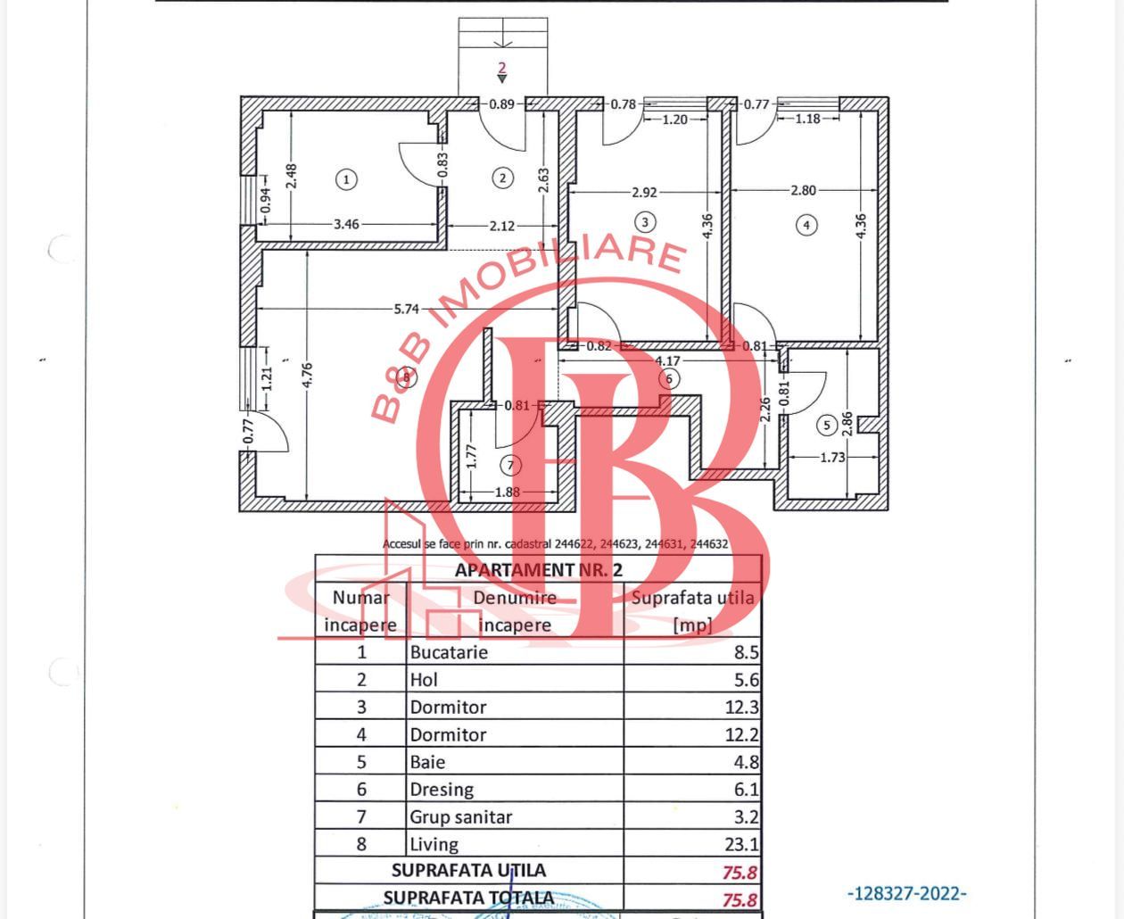 Apartament 3 camere Th. Pallady Ideal Business Metrou Teclu - Schiță 2
