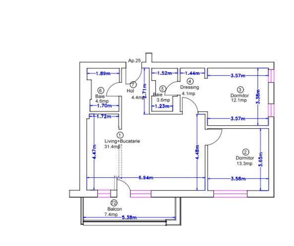 3 camere MTM Pipera Lake | Loc de parcare inclus - Schiță 15
