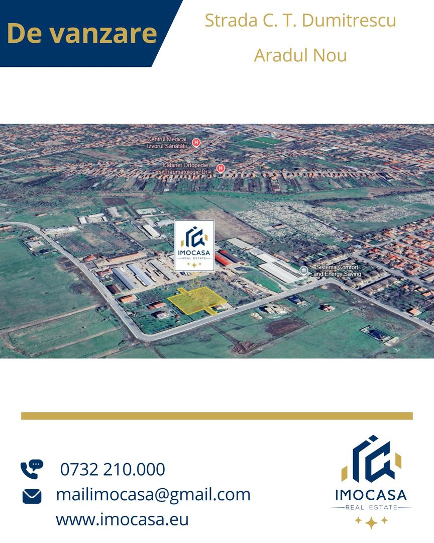 Oportunitate Teren intravilan P+4 de vânzare 3500 mp, utilități Arad - Poză 3