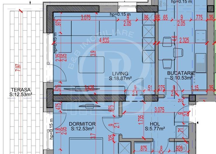 Apartament 2 camere Parcare Gratis Theodor Pallady 5min STB - Schiță 2