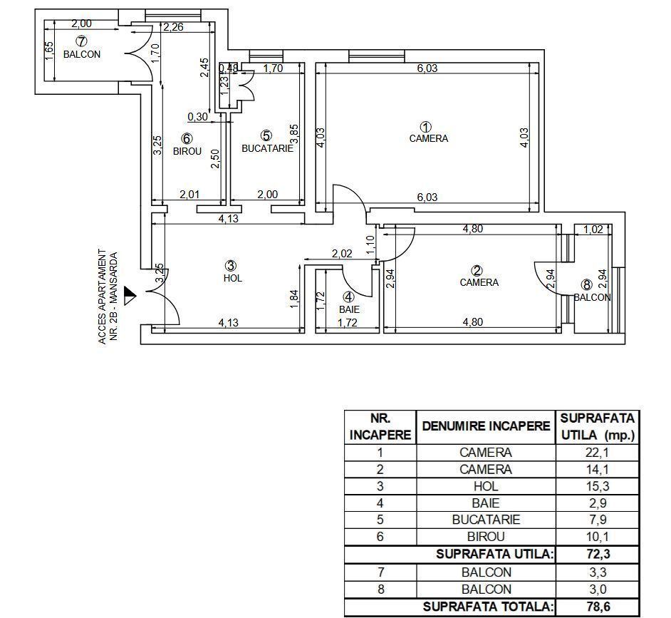 Apartament spatios cu 3 camere, Cart. Andrei Muresanu - Poză 10