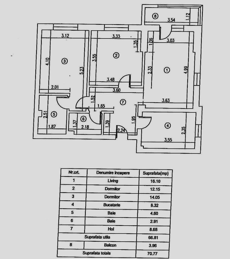 Apartament 3 camere, 71 mp | 2 băi | 2 locuri de parcare subterane | - Schiță 17