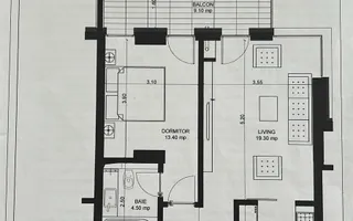 Apartament cu 2 camere + 2 bai *70mp* + Parcare /Imobil Boutique /Zona Unirii - Schiță 54