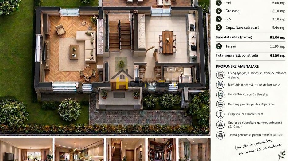 Vila finalizata, curte libera 185 mp,  loc de parcare, zona case - Poză 20