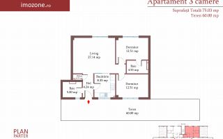3 camere cu CURTE si PARCARE proprie, 75 MP, FINISAT MODERN,  COMISION 0% - Poză 1