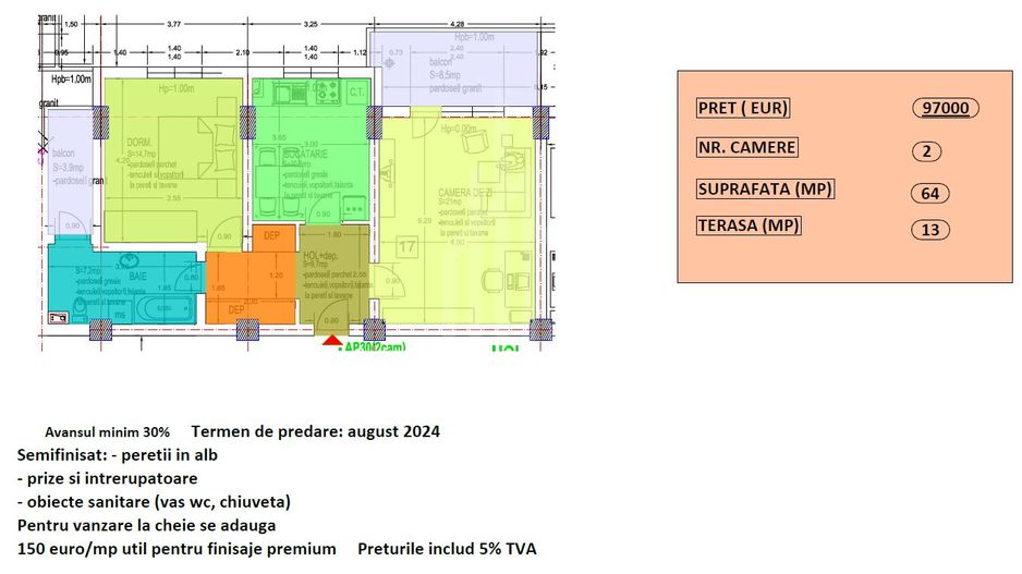 Apartament 2 camere | Zona Cireșica-Sibiu - Poză 2