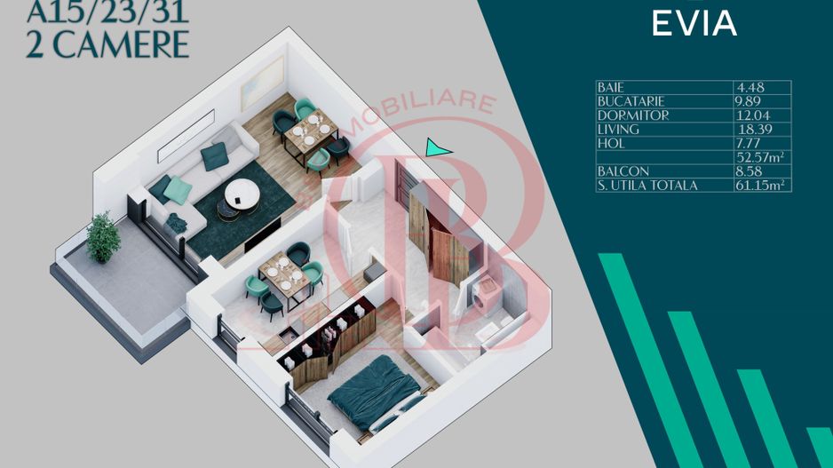 Apartament decomandat 2 camere Premium Theodor Pallady - Schiță 2