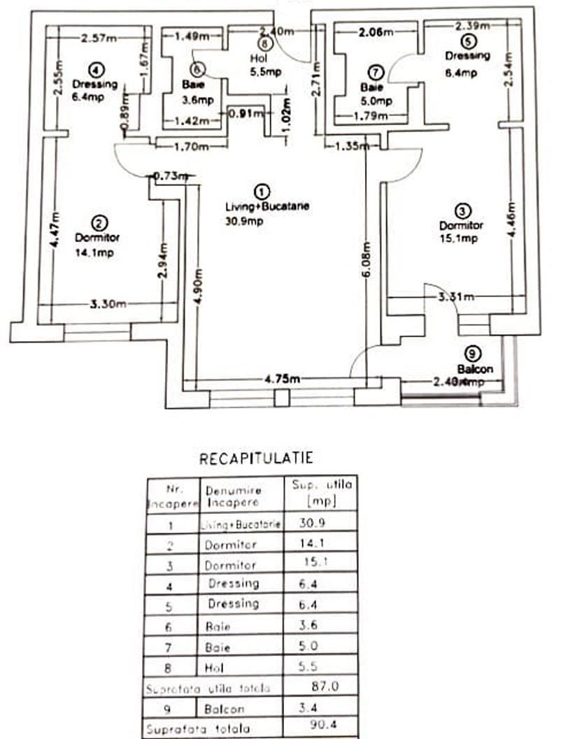 Apartament 3 camere Pipera | Loc de parcare inclus - Schiță 13