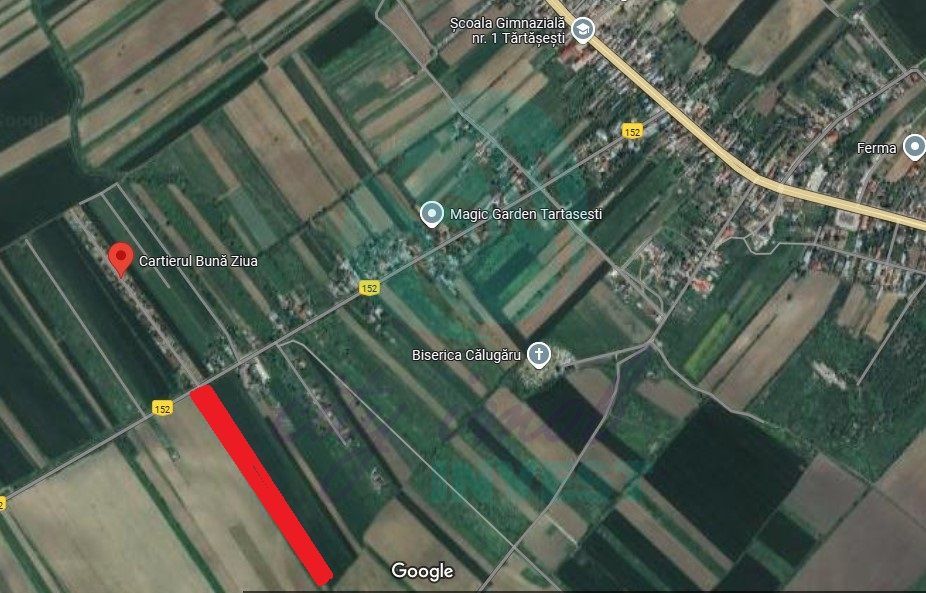 Teren 9923 mp Tărtășești, cu utilități și acces asfaltat - Poză 1