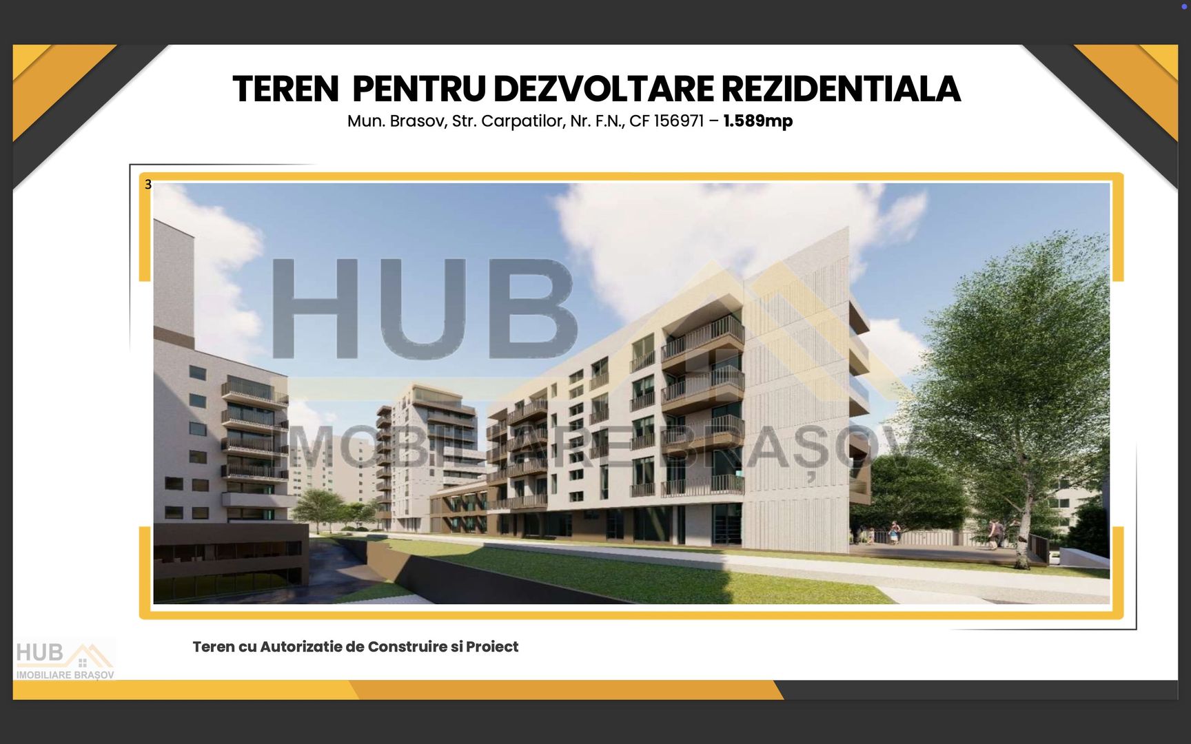 Teren pentru Dezvoltare Rezidentiala cu Autorizatie Emisa | Str. Carpatilor - Poză 3