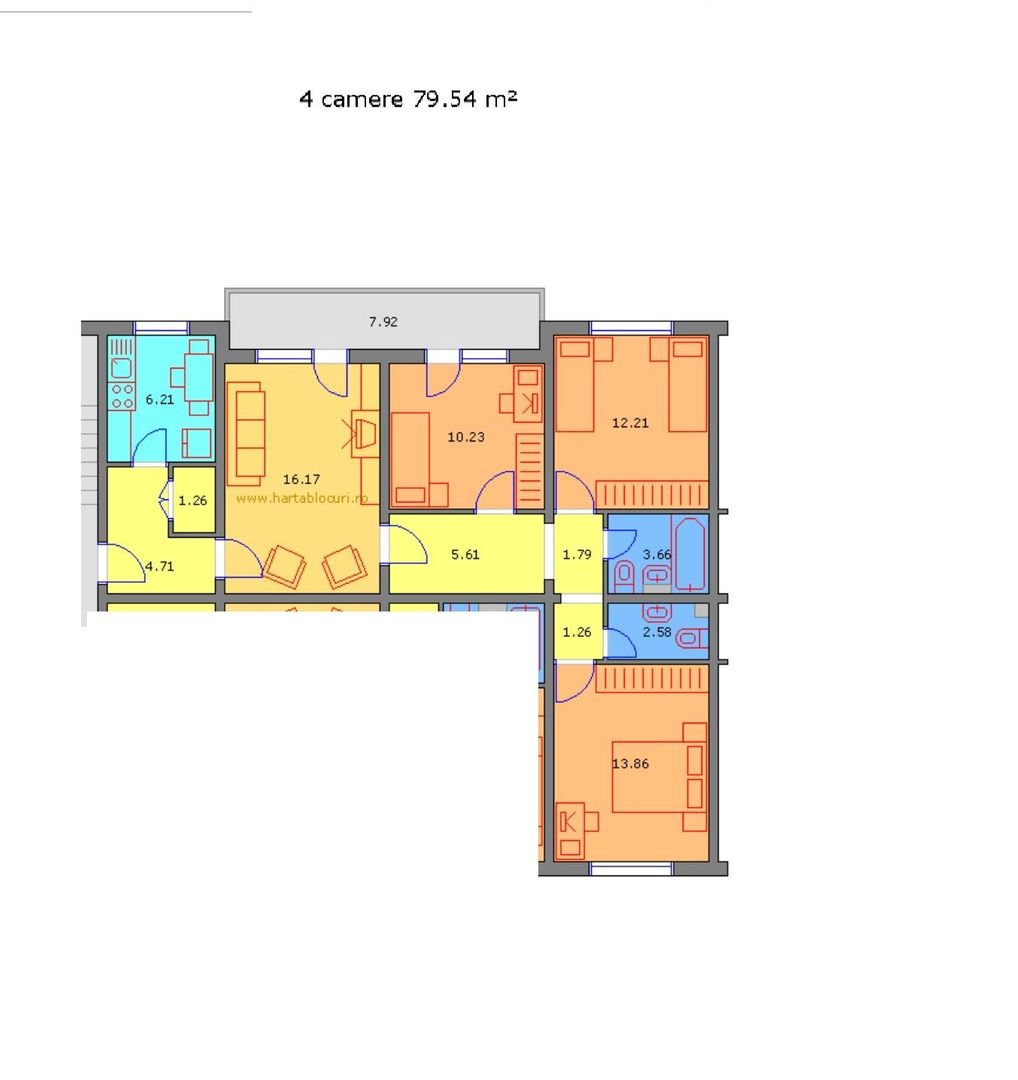 Apartament 4 Camere | Instalații Noi | Balcon 8 mp | Gorjulu - Poză 14