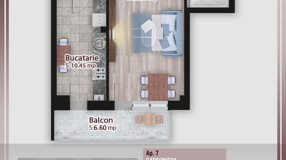 Garsoniera spatioasa -oferta lansare proiect Pallady - Schiță 1