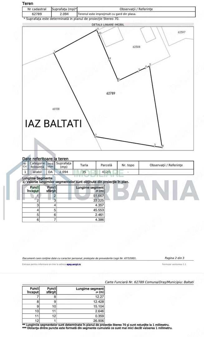 Teren intravilan 2.094 mp în Bălțați, județul Iași, lângă DN 28 / E583, cu utilități pe proprietate și acces la iaz - Poză 2