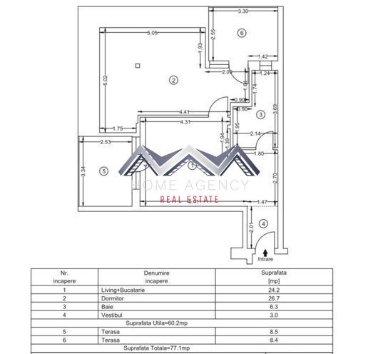 Apartament 2 camere Otopeni 60 mp | prima închiriere | bloc nou, parcare - Schiță 12