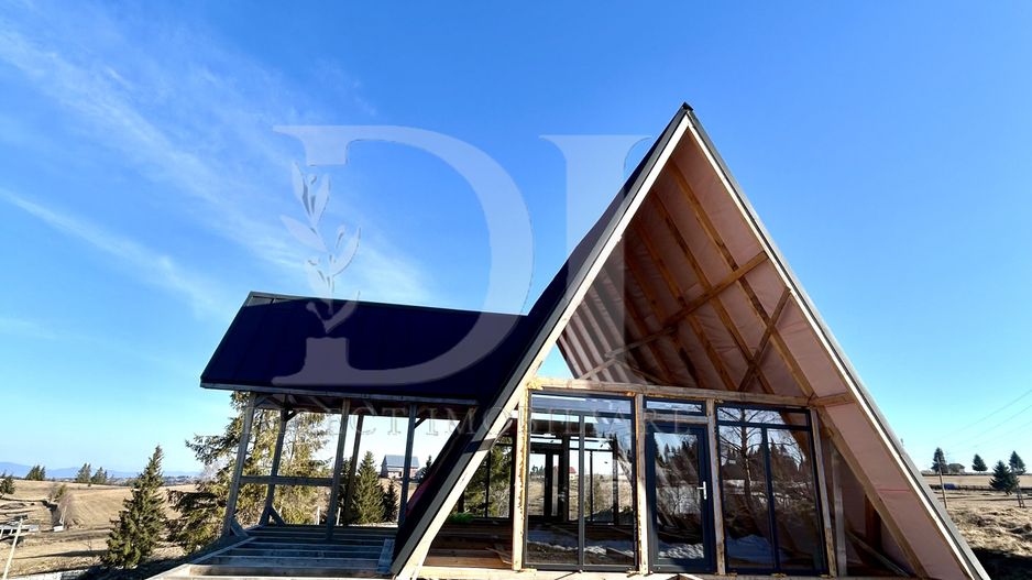 Cabana tip A frame si teren 1000 mp de vanzare / Marisel . Cluj - Poză 4