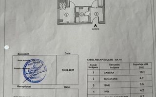 Garsonieră renovată complet, 41mp, cu lift – Lujerului - Schiță 22