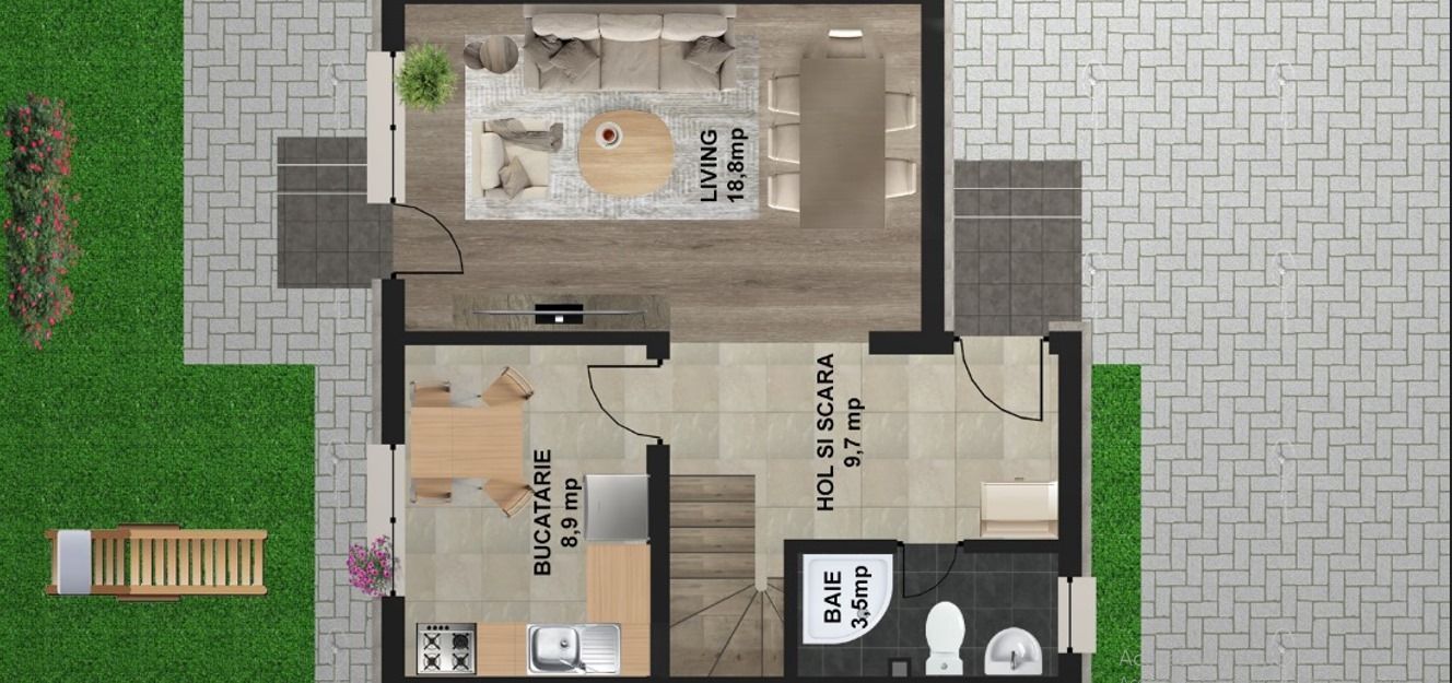 vila la alb/4cam,2bai+parcare/centru Popesti Leordeni - Poză 5