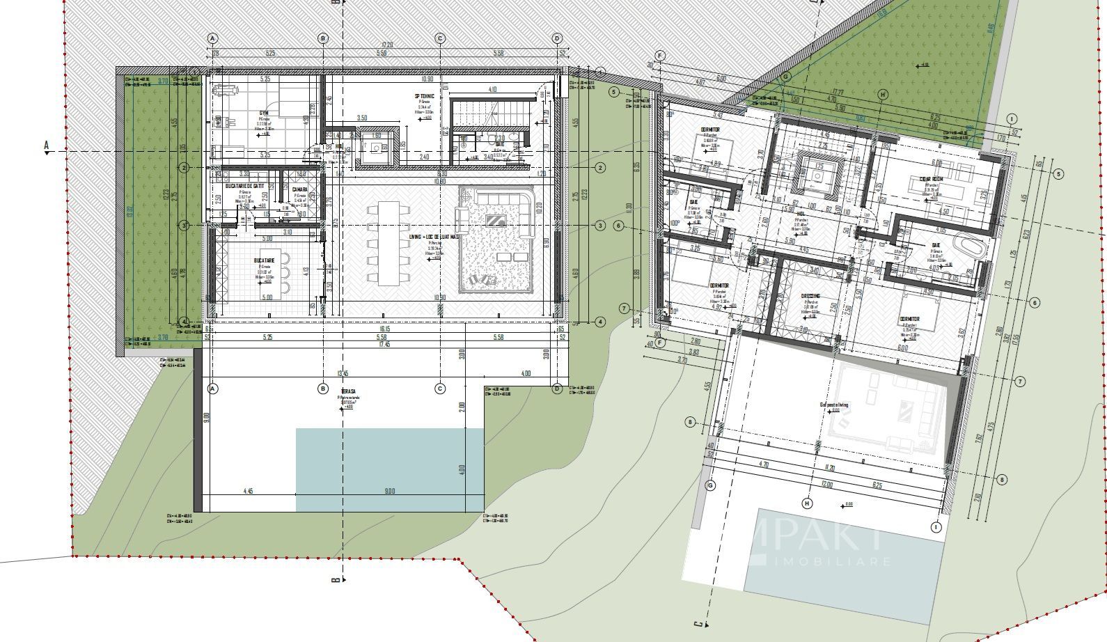 Teren 2000 m² cu AC pentru 2 vile individuale Buna Ziua~Proiect Unic - Schiță 8