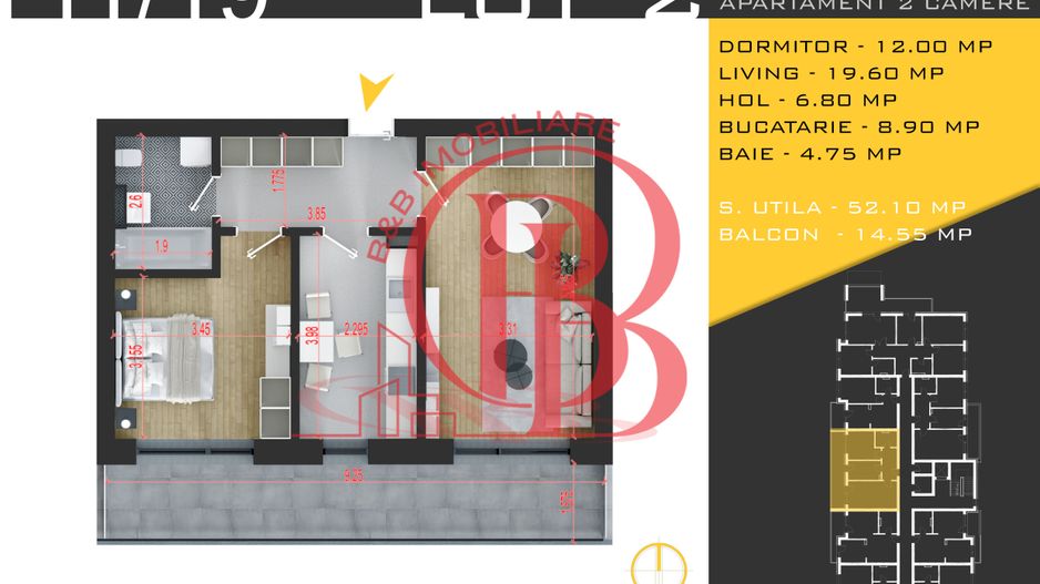 2 camere  Titan Pallady  Metrou Nicolae Teclu - Schiță 11