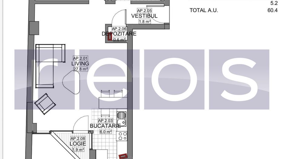 VANZARE APARTAMENT 2 CAMERE | LIZEANU | BLOC NOU | PARCARE | TERASA - Schiță 14