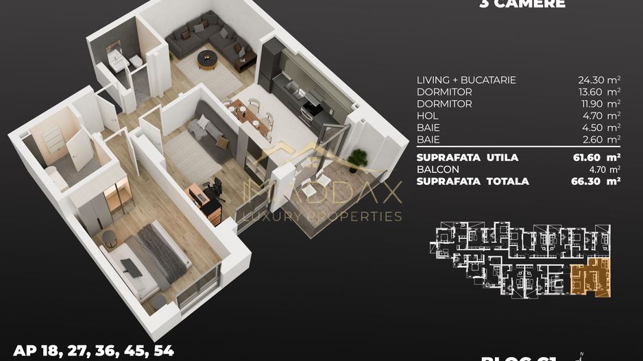 Apartament 3 camere / 66.30 mp/ Popesti Leordeni/ zona Berceni - Poză 2