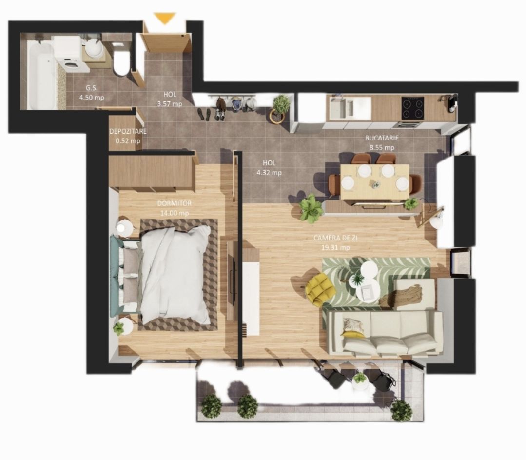 De inchiriat– apartament 2 camere | Confort și acces rapid | Panduri- bloc Nou - Poză 17