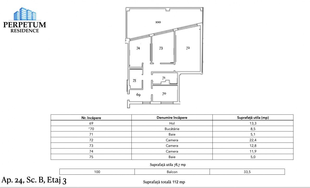 Tomis Nord - Vanzare apartament decomandat cu 3 camere, bloc nou. - Poză 10