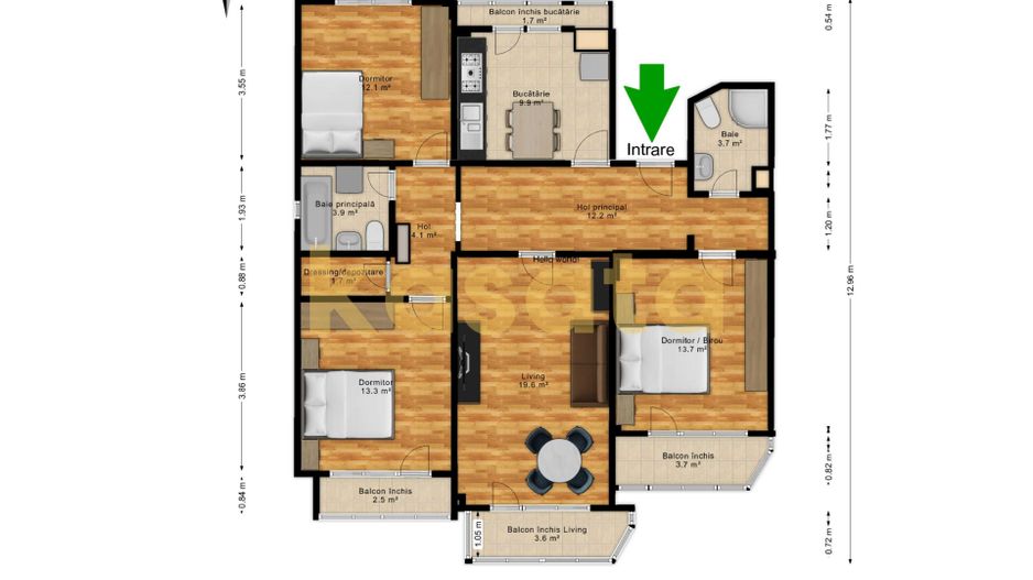 OPORTUNITATE | APARTAMENT 4 CAMERE | BANEASA | BLOC 1982 | 3 BALCOANE - Poză 8