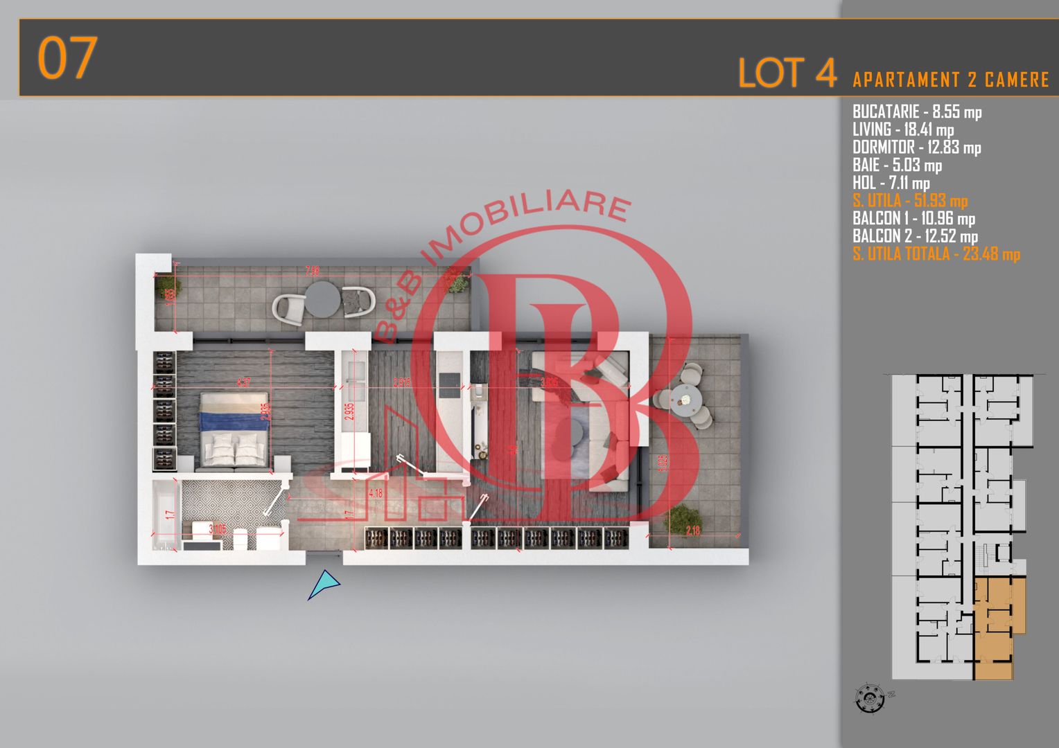 Apartament 2 camere Theodor Pallady-Metrou Nicolae Teclu - Schiță 1