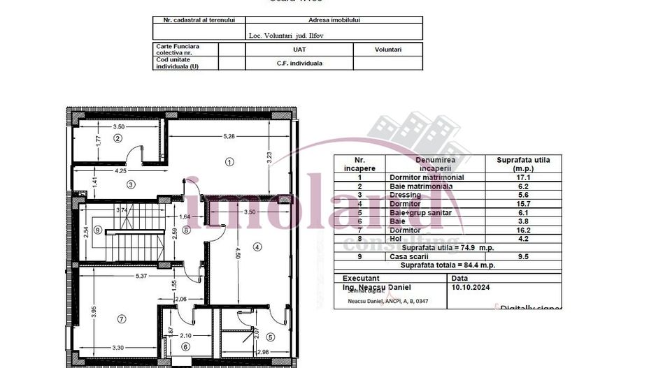 Vanzare - vila NOUA - 6 camere+curte - Iancu Nicolae-Pipera - Schiță 6