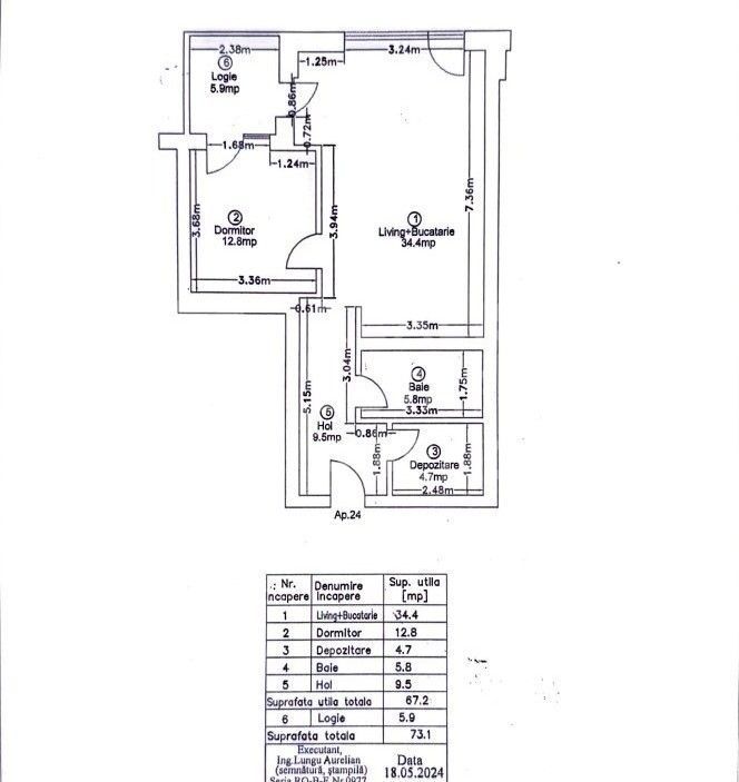 Apartament cu 2 camere, Becali Imobiliare, București, Pipera - Schiță 15