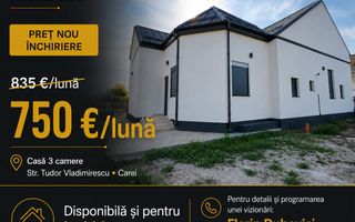 Inchiriere Casă 3 camere 154 mp, Teren 630 mp - Str. T. Vladimirescu - Carei - Poză 1