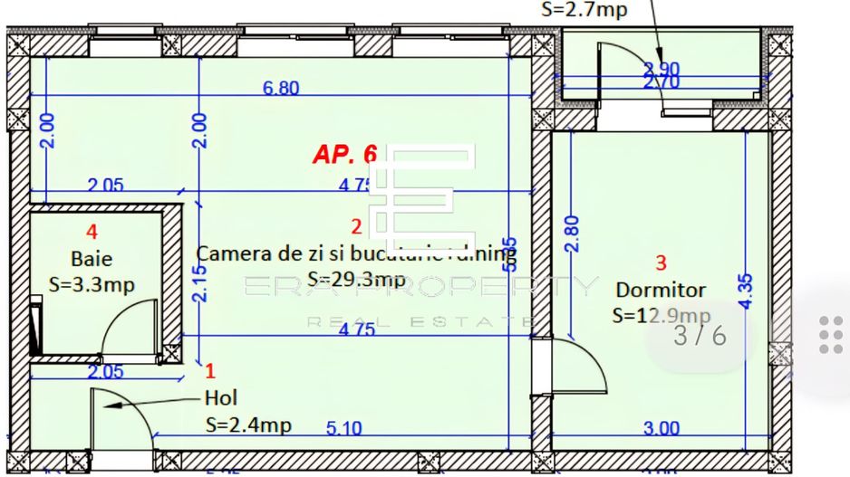 Apartament 2 camere -intabulat - etaj 1- Selimbar zona Shopping City - Schiță 11