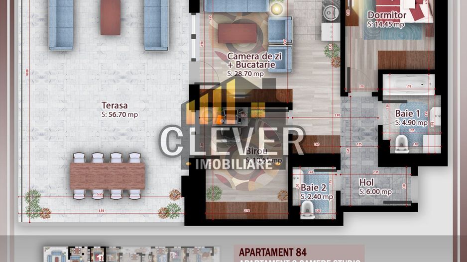 Apartament superb 3 Camere cu Terasa Generoasa Pallady - Poză 2