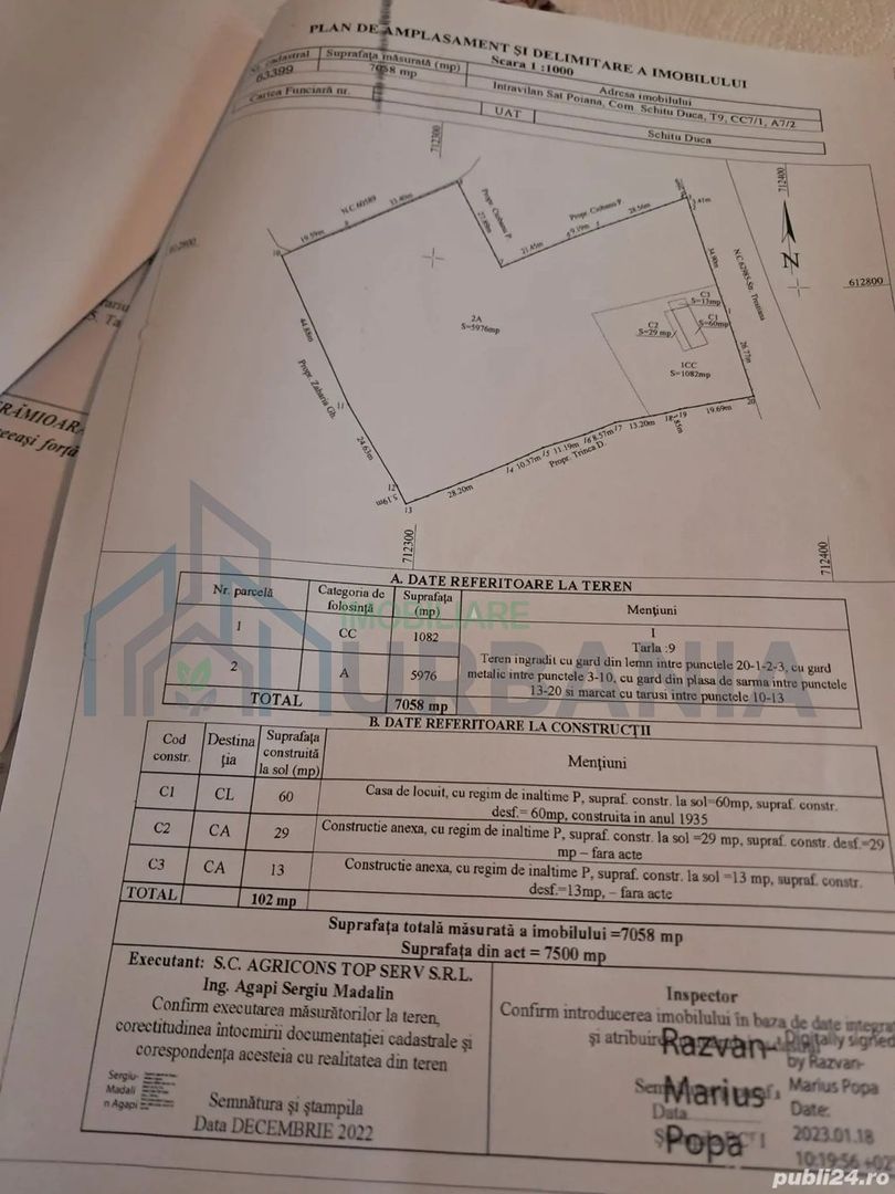 Vand casa batraneasca si teren intravilan, sat Poiana - Poză 2