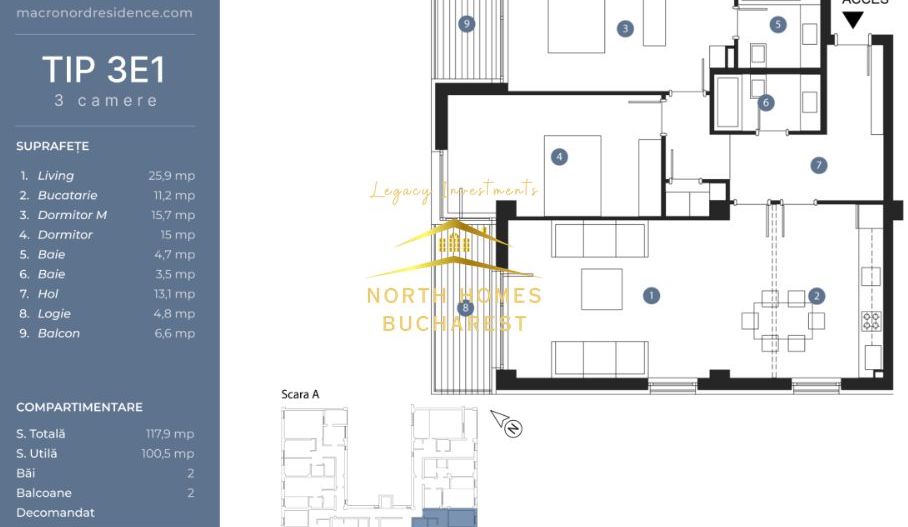 0% COMISION 3 camere, 2 bai, terasa, incalzire pardoseala - Straulesti - Poză 8