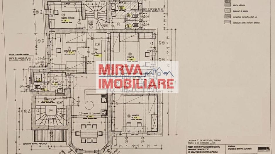 🏢 Spațiu de birouri – 5 camere, 3 băi – Etaj 1 vilă, Zona Centrală - Schiță 104