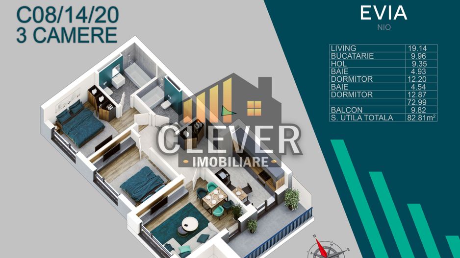 Apartament 3 Camere Decomandat-Smart Home-Metrou N. Teclu - Poză 1