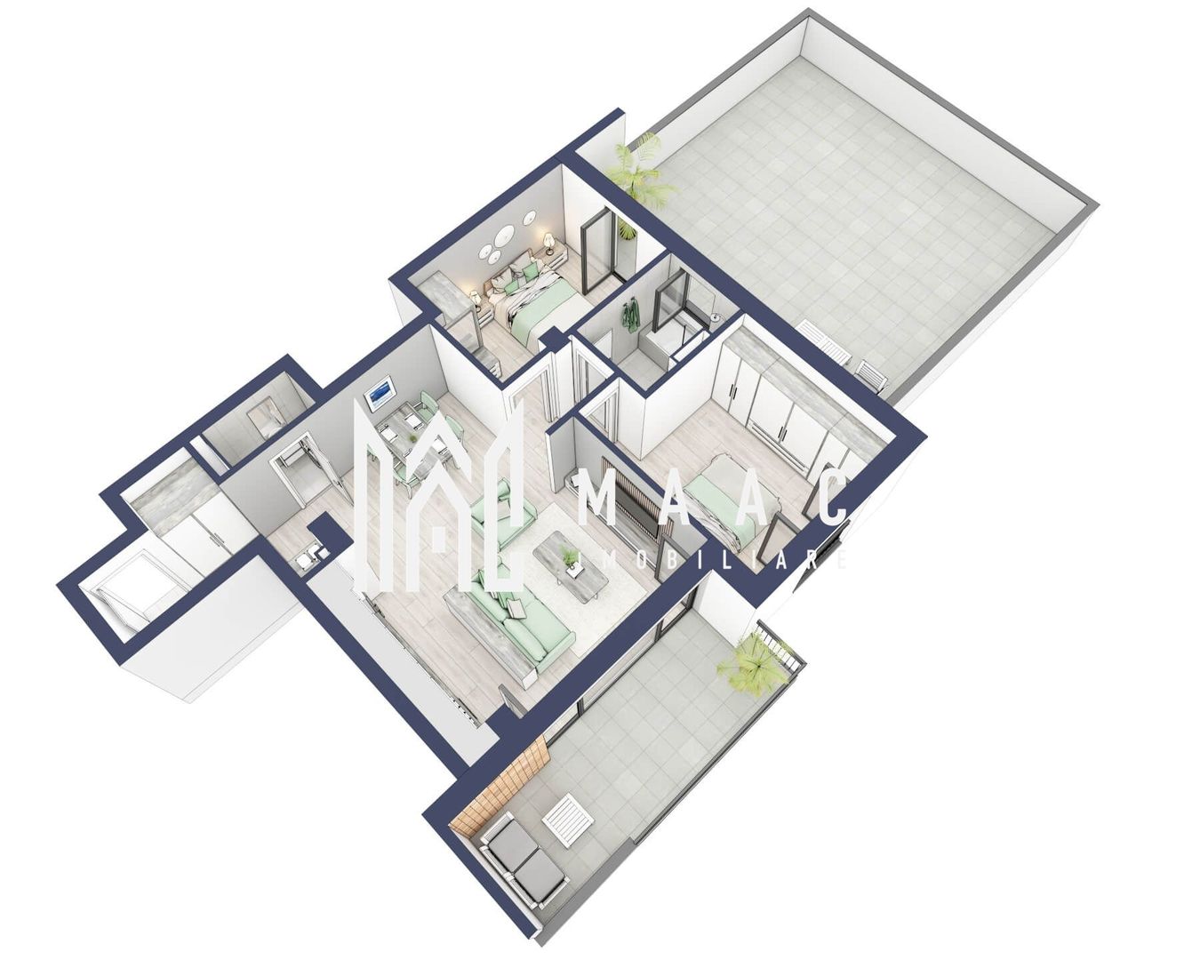 Apartament 3 camere | Balcoane/Terase 31.8 mp | Turnisor - Poză 5