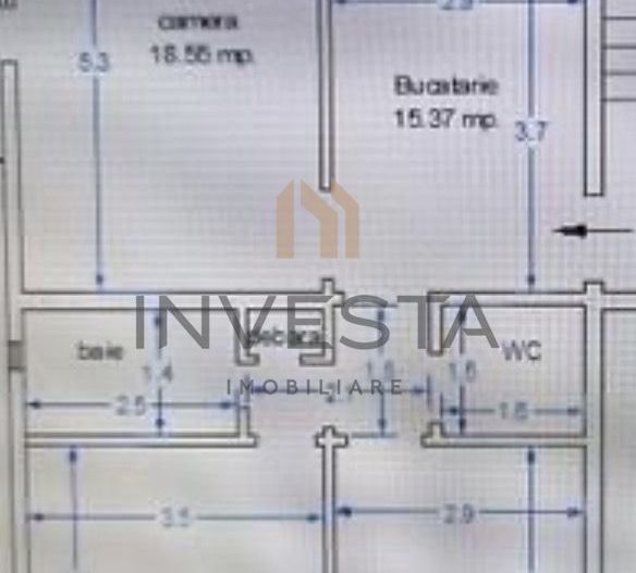 Apartament 3 camere decomandat cu balcon, etaj intermediar, Marasti! - Schiță 8
