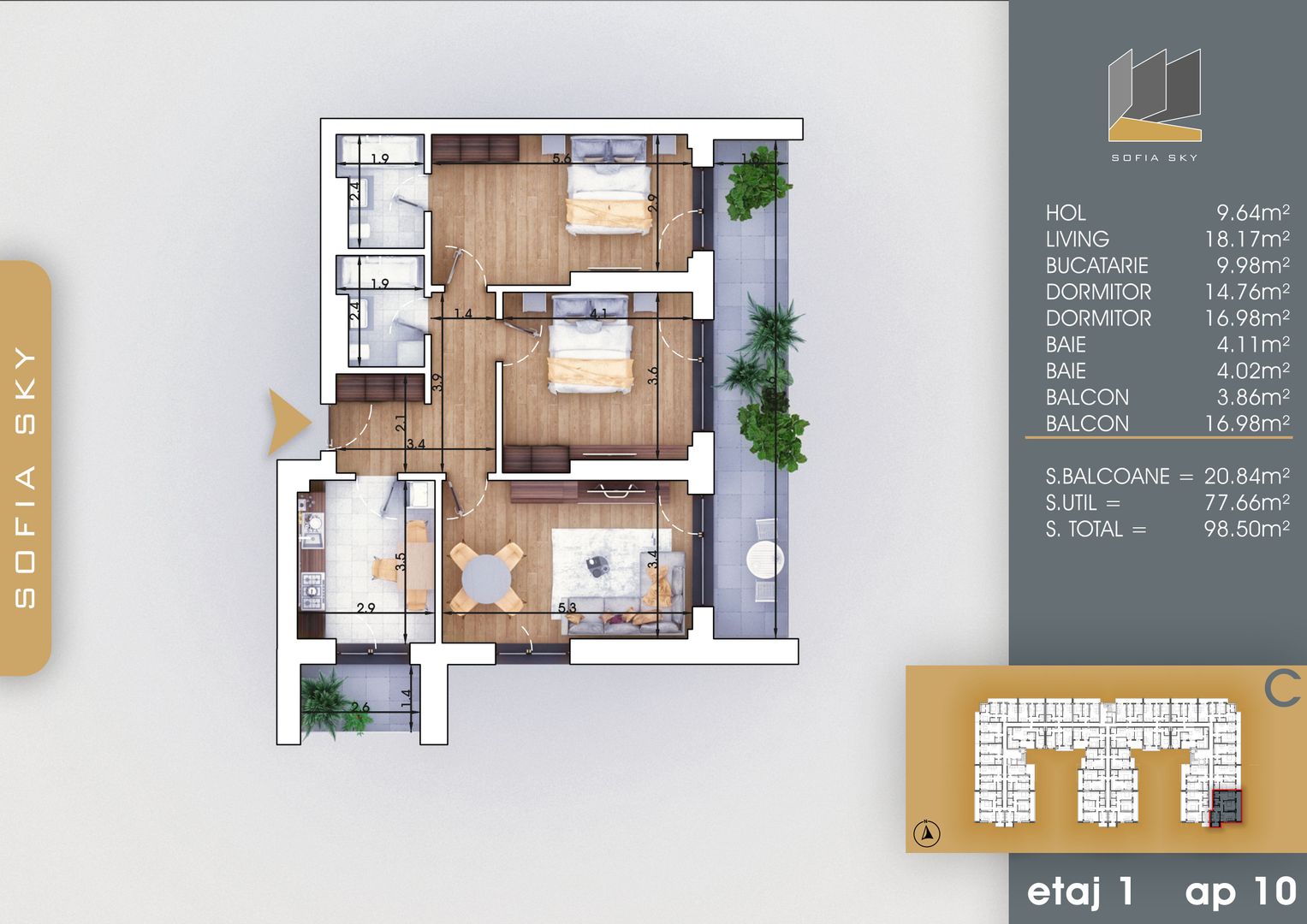 Apartament 3 camere decomandat  Titan Pallady  7 min Metrou Nicolae Teclu - Schiță 5