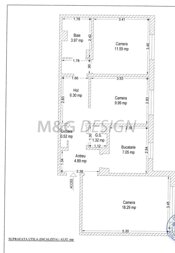 Ap 3 camere cf 1 decomandat Calea Martirilor CENTRALA PROPRIE - Poză 9